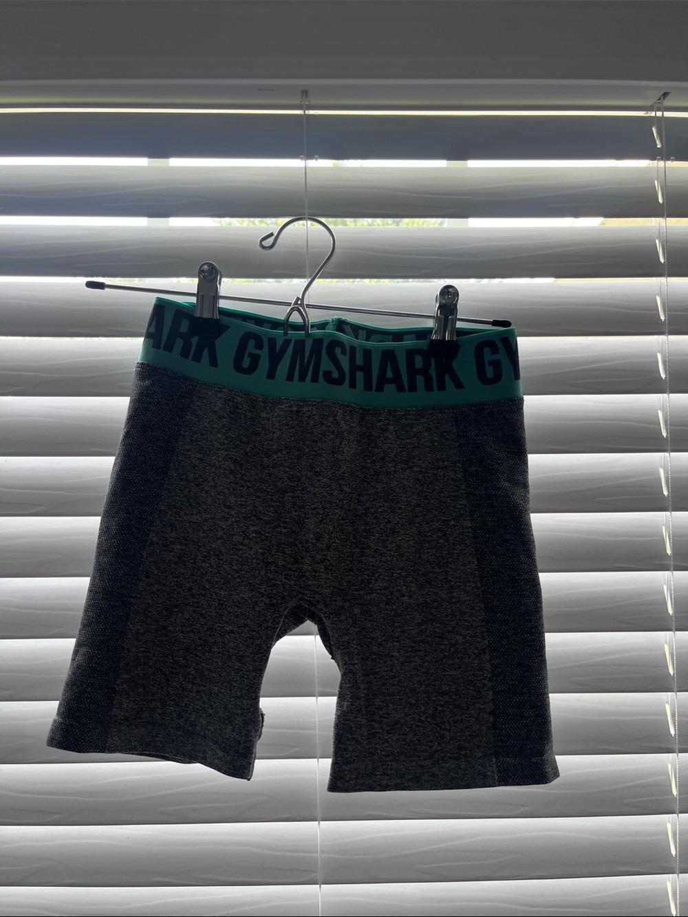 Gymshark Charcoal Shorts with Teal Waistband